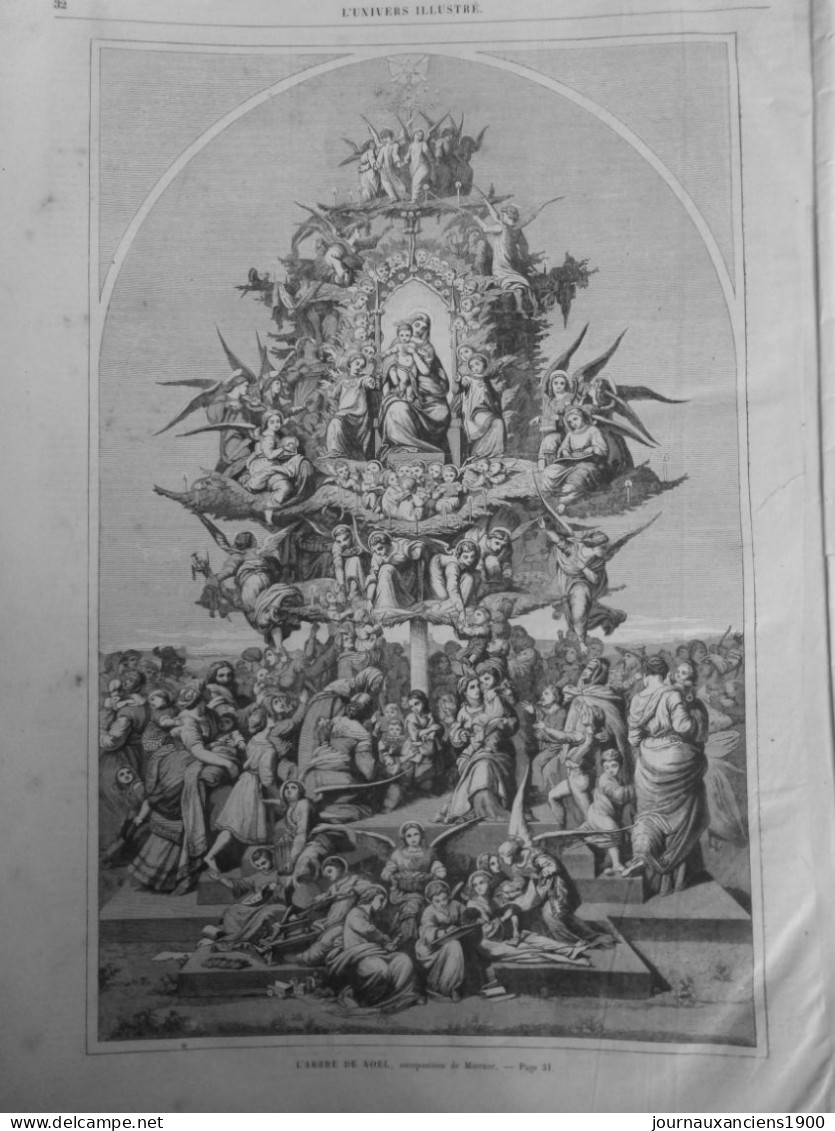 1862 NOEL ARBRE FETE ENFANT DIEU MERES ANGES   1 JOURNAL ANCIEN - Non Classés