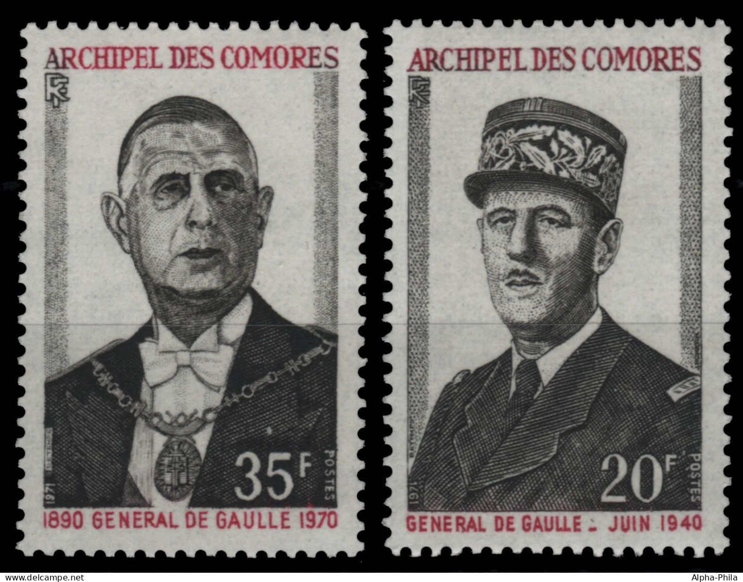 Komoren 1971 - Mi-Nr. 134-135 ** - MNH - Charles De Gaulle - Comores (1975-...)