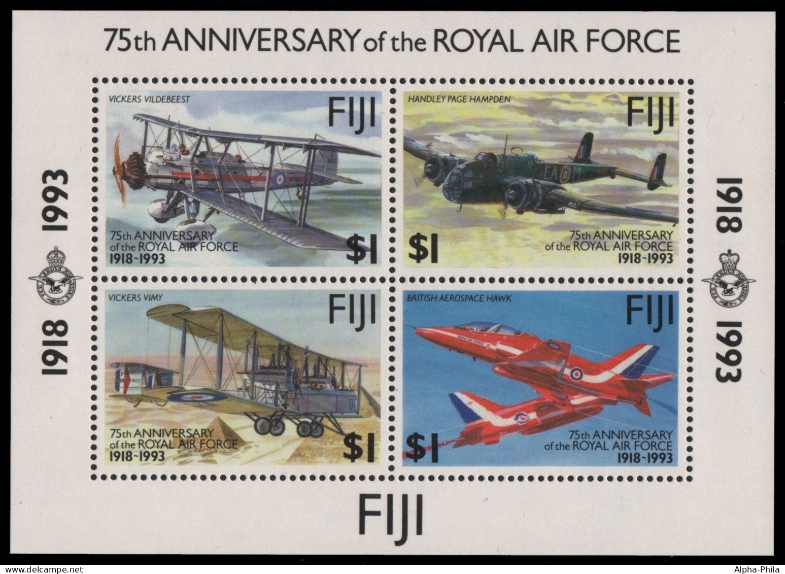 Fidschi 1993 - Mi-Nr. Block 10 ** - MNH - Flugzeuge / Airplanes - Fiji (...-1970)