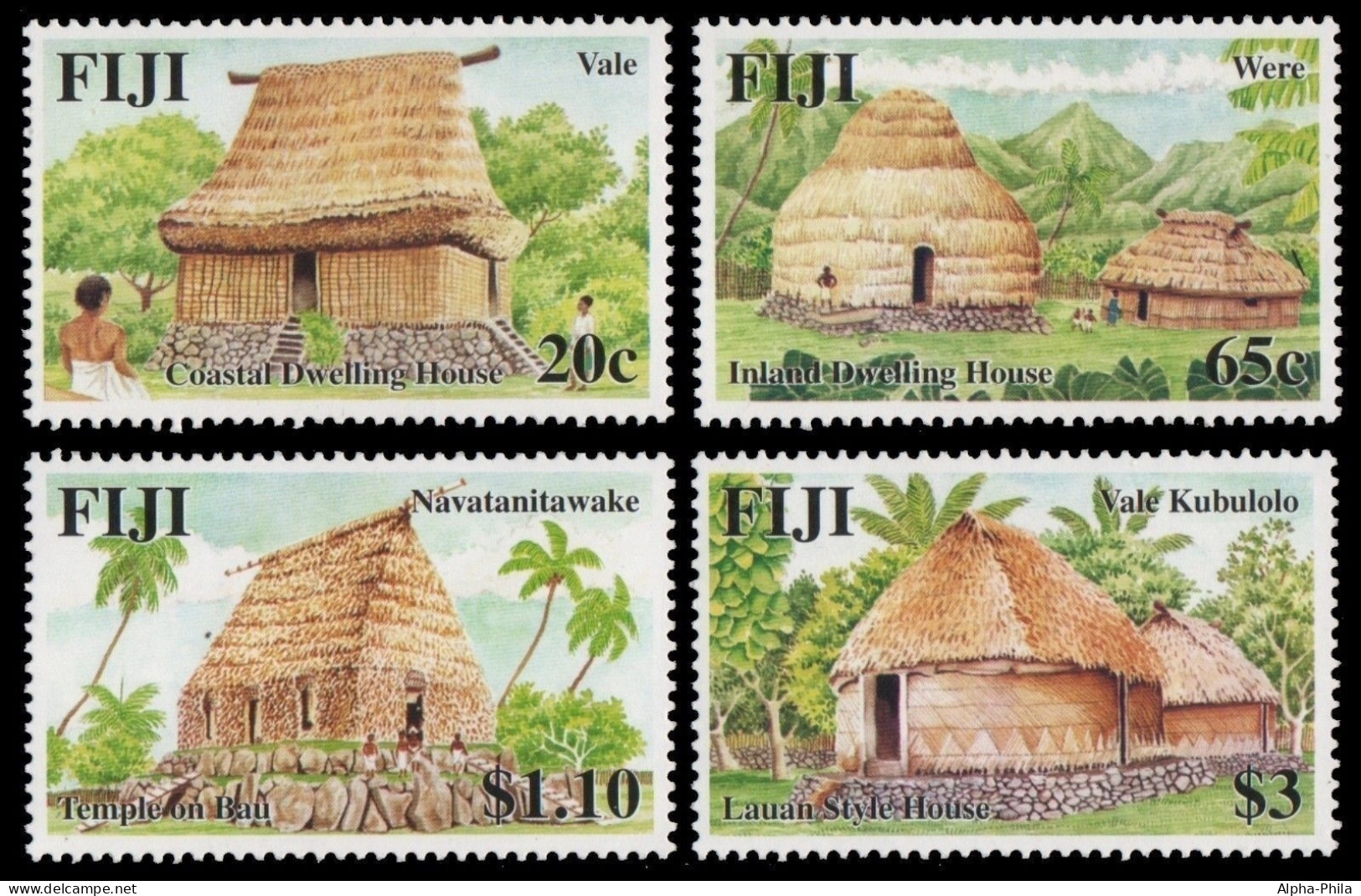 Fidschi 2007 - Mi-Nr. 1194-1197 ** - MNH - Traditionelle Häuser - Fiji (...-1970)