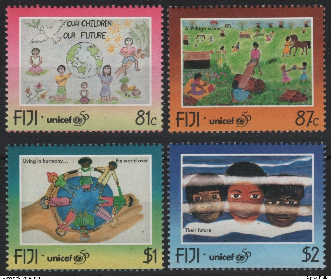 Fidschi 1996 - Mi-Nr. 781-784 ** - MNH - Kinderzeichnungen - Fiji (...-1970)