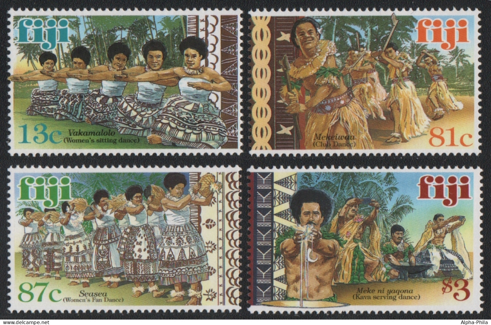 Fidschi 1999 - Mi-Nr. 869-872 ** - MNH - Volkstänze - Fidji (1970-...)