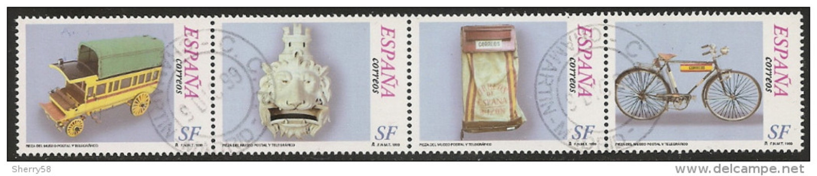 1999-ED. 31 A 34 EN TIRA - FRANQUICIAS POSTALES DEL SERVICIO FILATÉLICO. HISTORIA DEL CORREO -USADO - Used Stamps