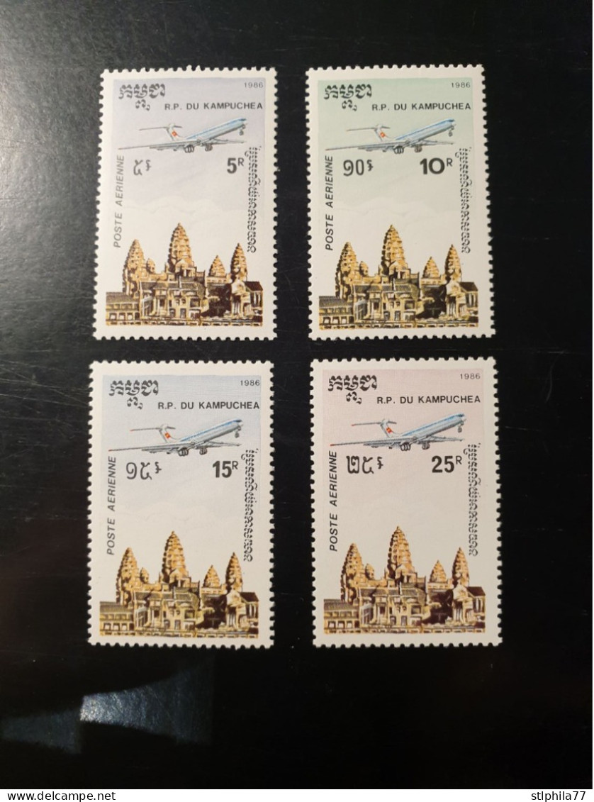 1986 Kampuchea N°Y&T Poste Aérienne 36 à 39 Série Complète Neuf Sans Charnière ** MNH - Kampuchea