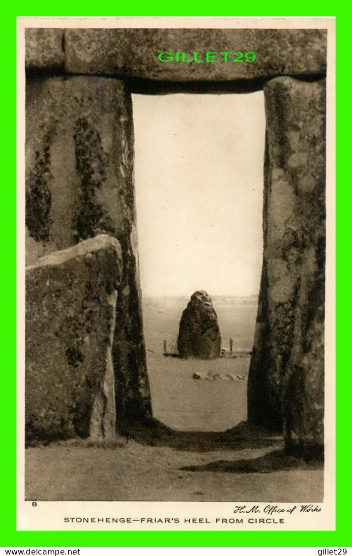 STONEHENGE, WILTSHIRE, UK - FRIAR'S HEEL FROM CIRCLE - JOHN SWAIN & SON LTD, No 8 - - Stonehenge