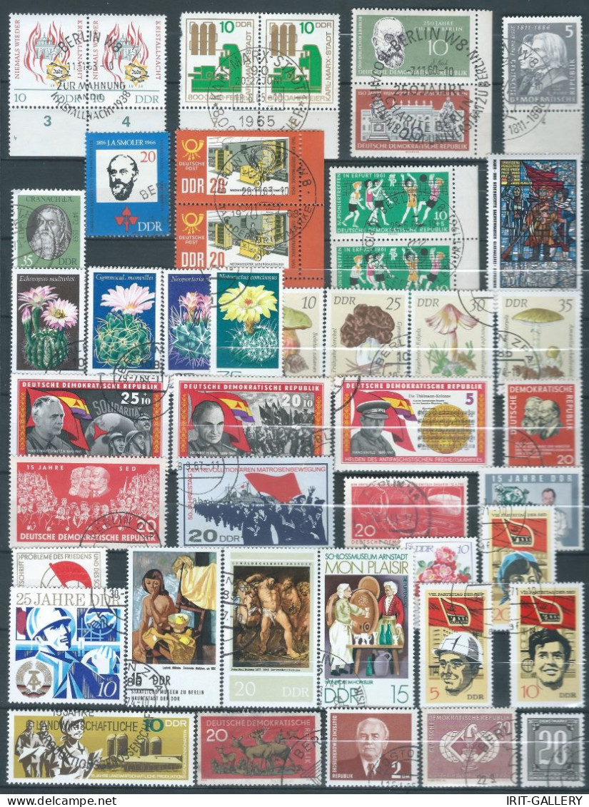 Germany-Deutschland,Eastern Democratic Republic, DDR ,Lot Of 134 Obliterated Stamps ,3 Pages Of Photos - Collections (sans Albums)