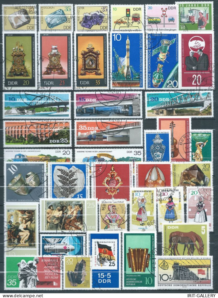 Germany-Deutschland,Eastern Democratic Republic, DDR ,Lot Of 134 Obliterated Stamps ,3 Pages Of Photos - Collections (sans Albums)