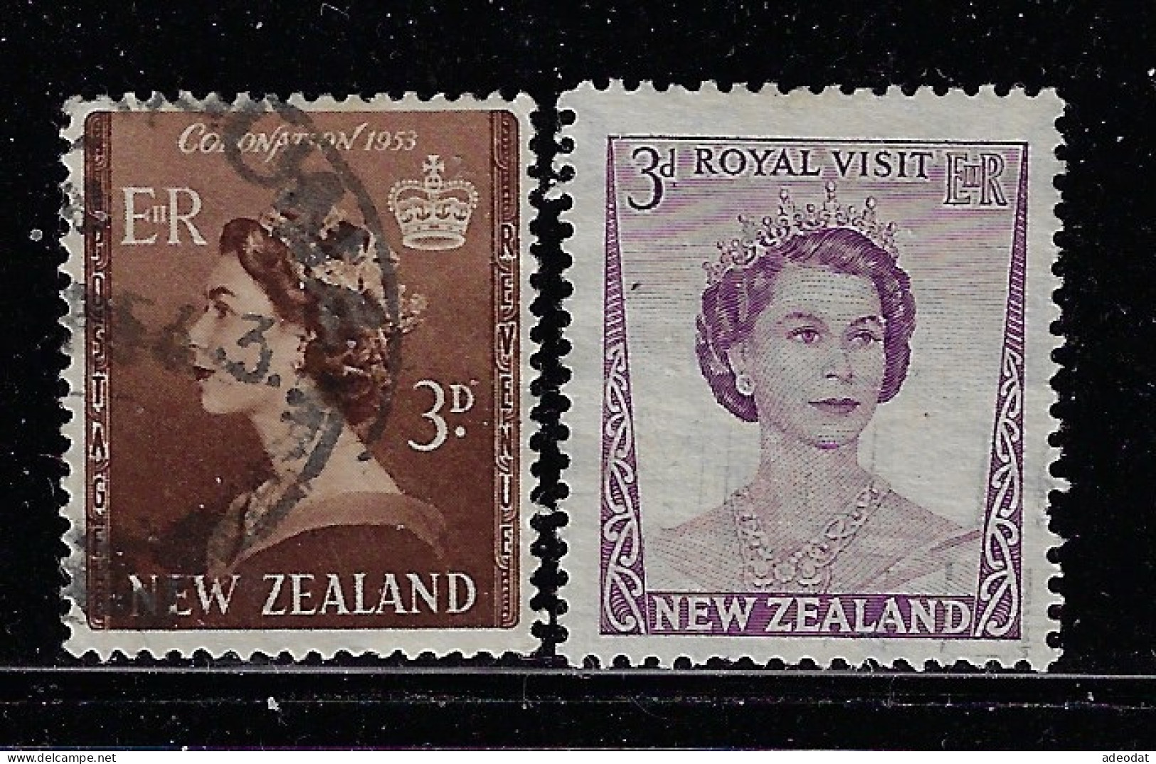 NEW ZEALAND 1953 QUEEN ELISABETH SCOTT #281,286  USED - Gebraucht