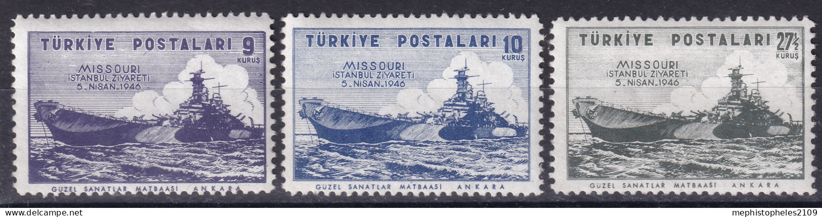 TURKEY 1946 - MNH - Mi 1179-1181 - Complete Set! - Ungebraucht