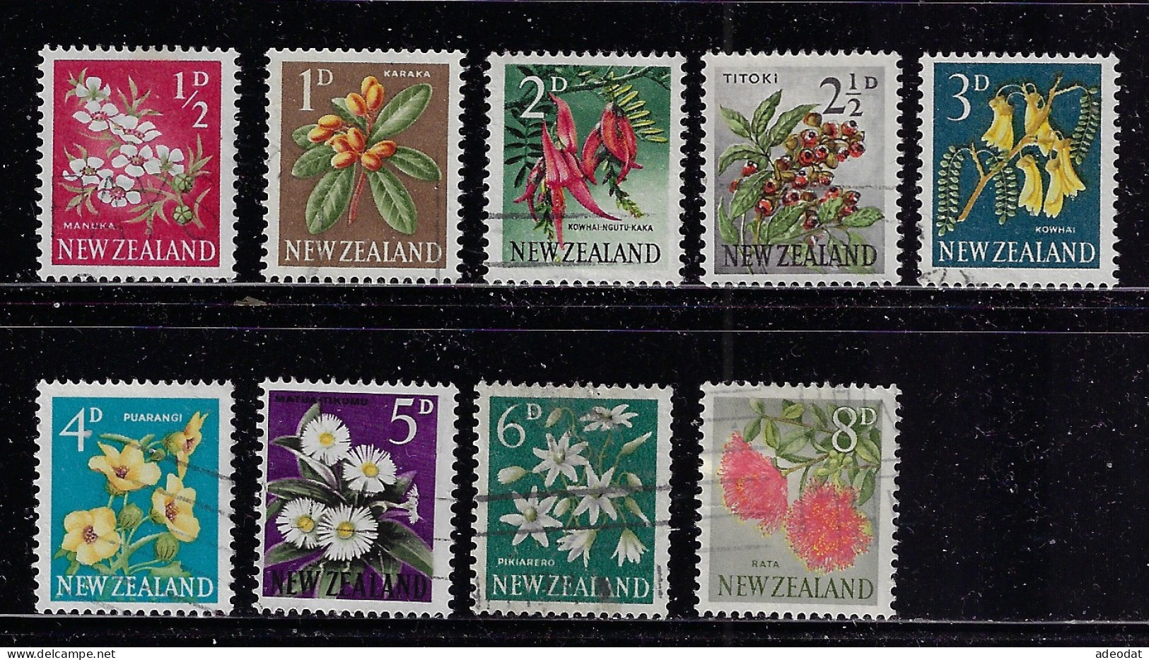 NEW ZEALAND 1960-1966 SCOTT #333-341 USED - Used Stamps