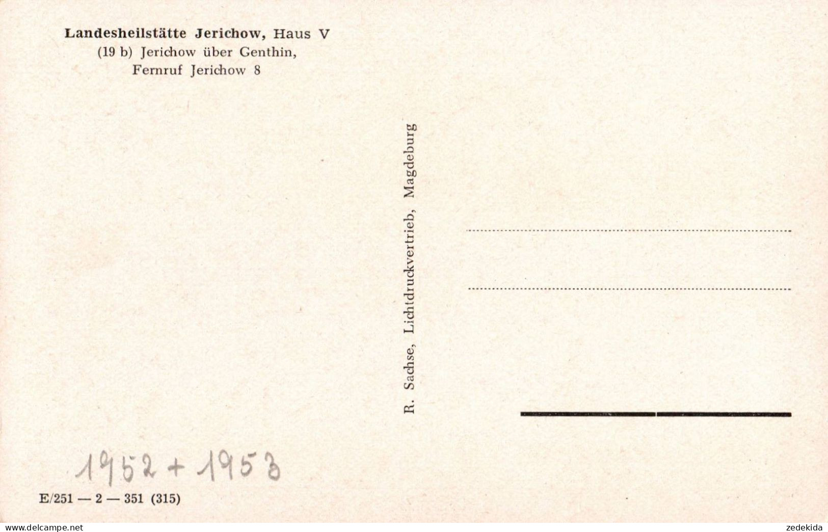 G6974 - TOP Jerichow Landesheilstätte - R. Sachse - Genthin