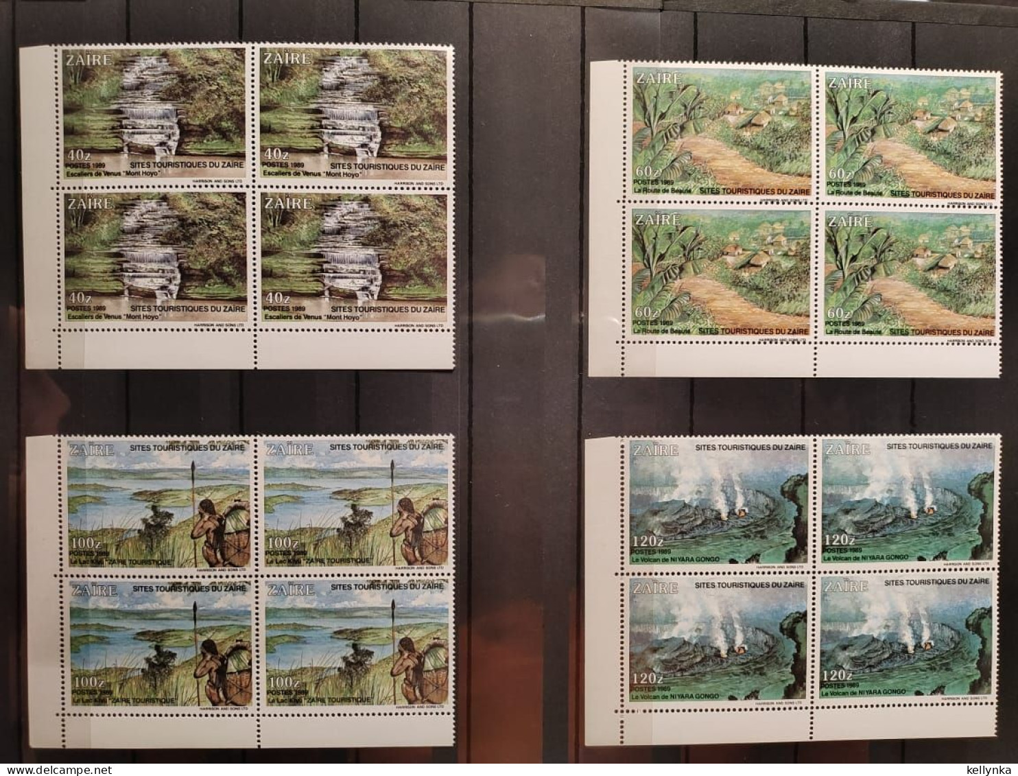 Zaire - 1414/1417 - Blocs De 4 - Dentelé + Non Dentelé - Ongetand - Imperforated - Sites Touristiques - 1990 - MNH - Ungebraucht