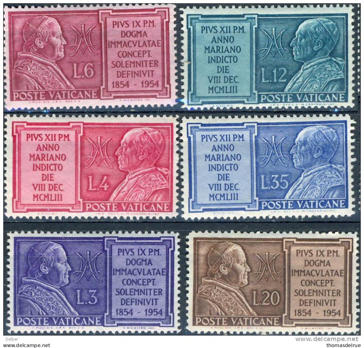 _Na644: VATICAN: Y.&T.N° 194/9 : X: Mint Hinged - Used Stamps