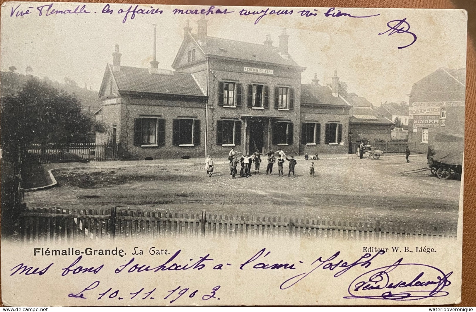 Flémalle Grande - Rare - La Gare - Envoyée En 1903 En Chine - Flémalle