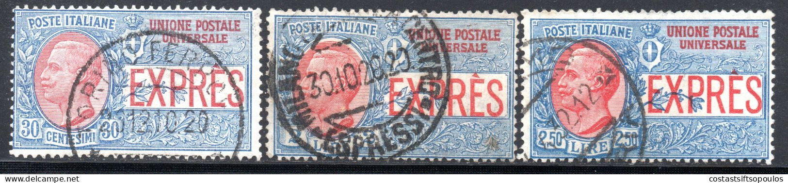 2149. ITALY 1908-1926 SPECIAL DELIVERY SC. E6-E8 - Posta Espresso