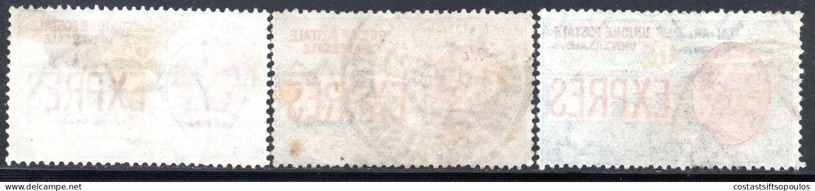 2149. ITALY 1908-1926 SPECIAL DELIVERY SC. E6-E8 - Express Mail