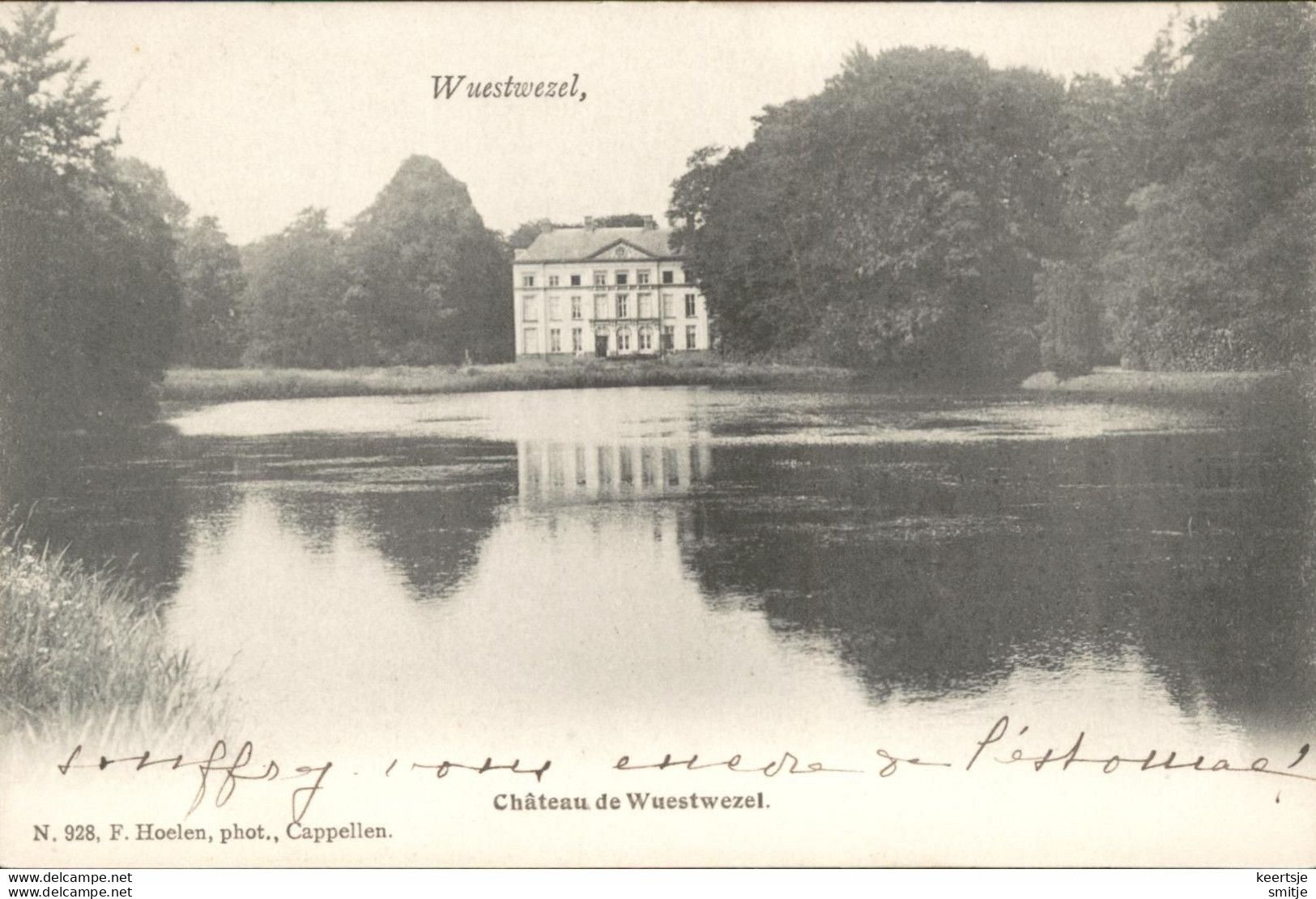 WUUSTWEZEL 1905 KASTEEL CHATEAU DE WUESTWEZEL MET VIJVER - HOELEN KAPELLEN 928 - Wuustwezel