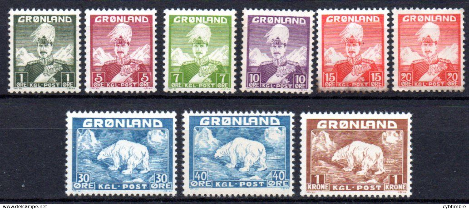 Groenland:: Yvert N° 1/9**; MNH; Les 2-4-5-6 (*) Non Compté; Cote 68.50€ - Ungebraucht