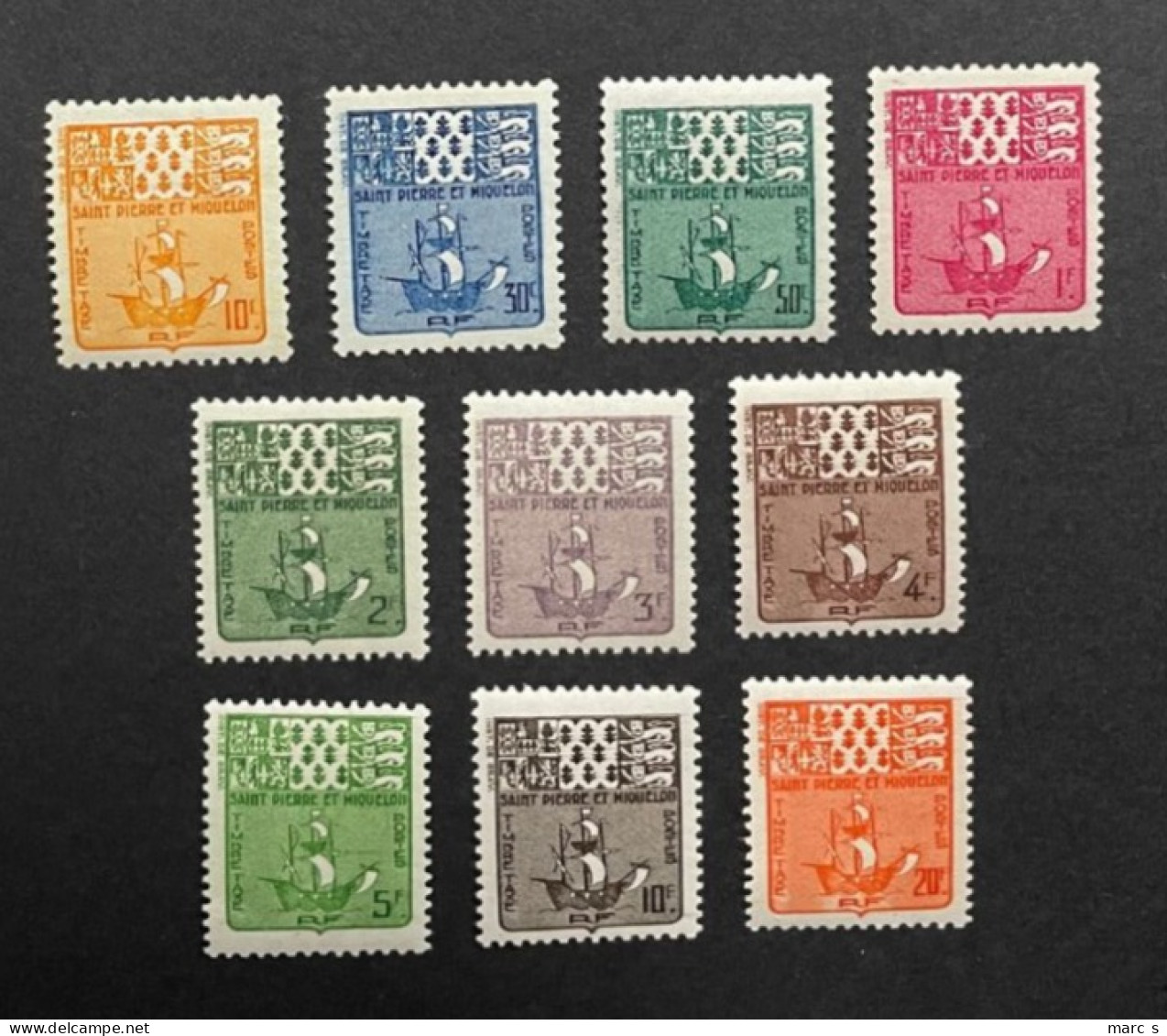 SPM 1947 - NEUF*/MH - Série TAXE YT T 67 / 76 - Timbres-taxe