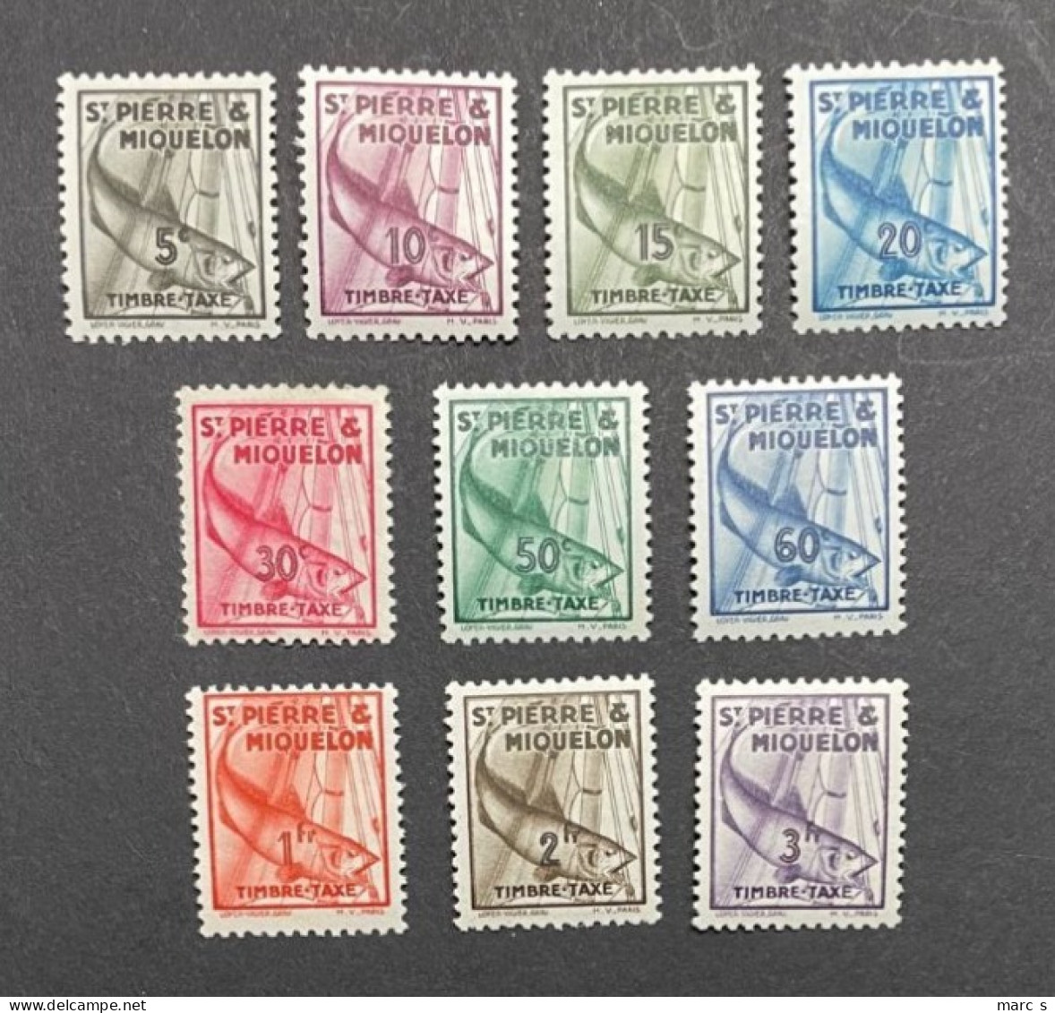 SPM 1938 - NEUF*/MH - Série TAXE YT T 32 / 41 - Timbres-taxe