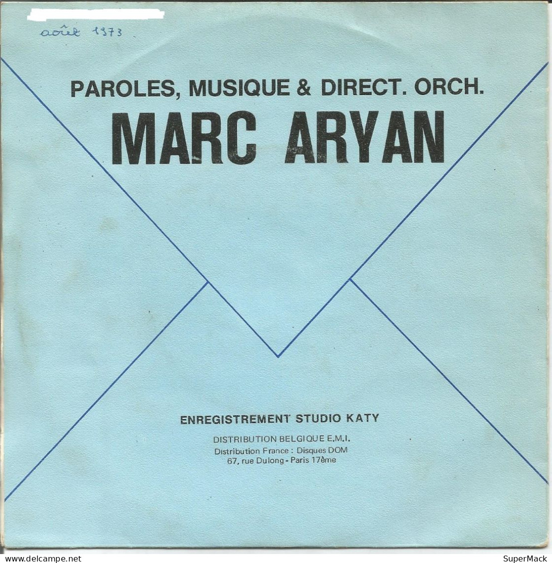 45T Marc Aryan - La Lettre - Disques Markal - Belgique - 1973 - Ediciones De Colección