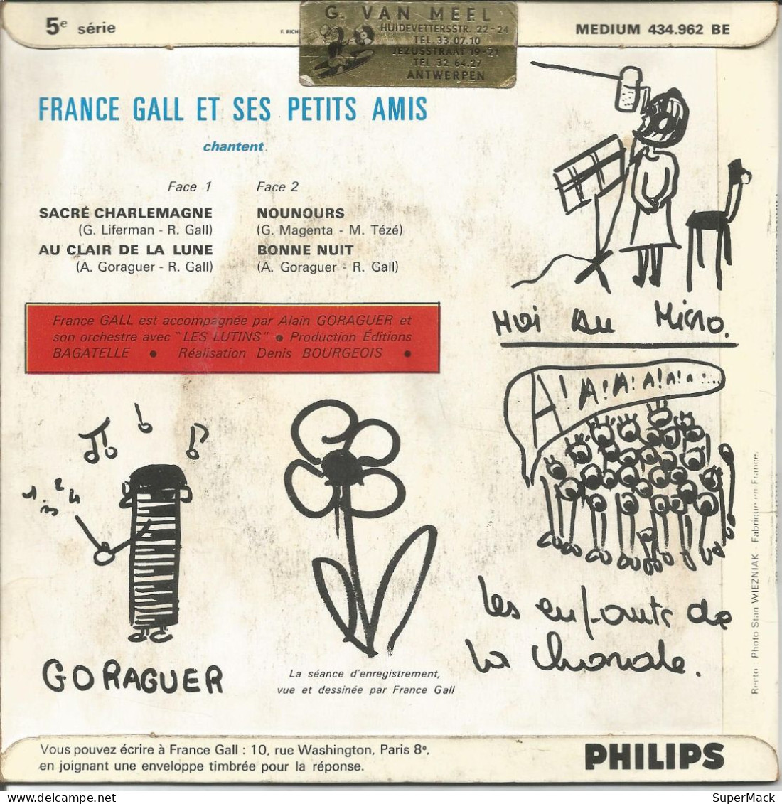 45T France Gall - Sacré Charlemagne - Philips - France - 1964 - Ediciones De Colección