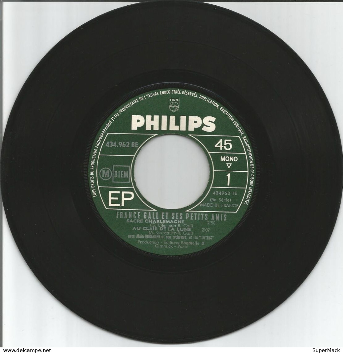 45T France Gall - Sacré Charlemagne - Philips - France - 1964 - Collectors
