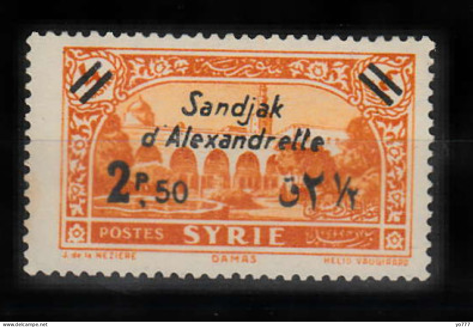 (H-011) 1938 HATAY STAMPS WITH BLACK SANDJAK D'ALEXANDRETTE SURCHARGE ON SYRIA POSTAGE AIRPOST STAMPS MH* NO GUM - 1934-39 Sandjak Alexandrette & Hatay