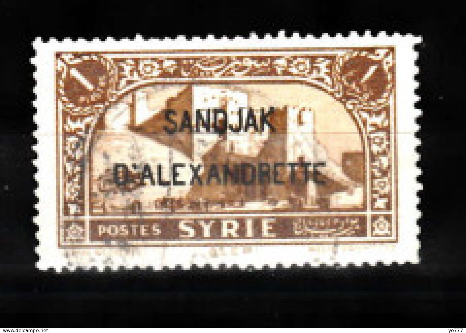 (H-05) 1938 HATAY STAMPS WITH RED AND BLACK SANDJAK D'ALEXANDRETTE OVERPRINT ON SYRIA POSTAGE STAMPS USED - 1934-39 Sandjak D'Alexandrette & Hatay