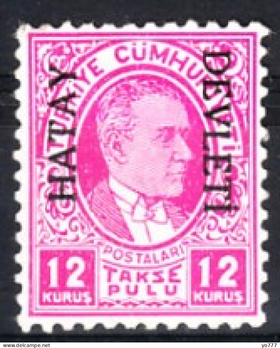 (H-05 PORTO) 1939 BLACK HATAY DEVLETI OVERPRINTED POSTAGE DUE STAMPS ON TURKISH REPUBLIC POSTAGE DUE STAMPS MH* - 1934-39 Sandjak D'Alexandrette & Hatay