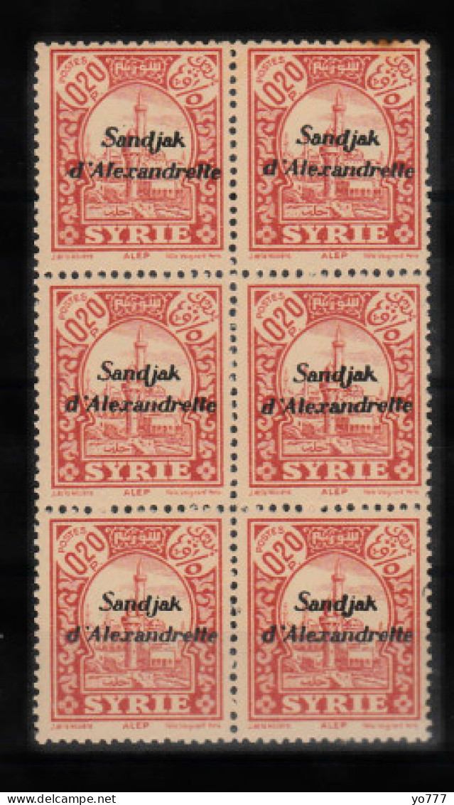 (H-02) 1938 HATAY STAMPS WITH RED AND BLACK SANDJAK D'ALEXANDRETTE OVERPRINT ON SYRIA POSTAGE STAMPS SHEET MNH** - 1934-39 Sandschak Alexandrette & Hatay