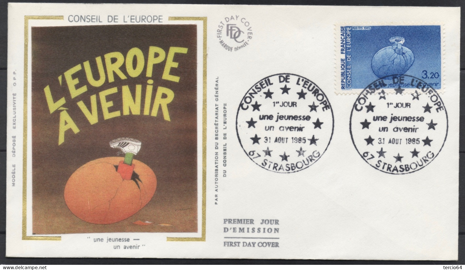 FRANCE FDC 1985 Conseil De L EUROPE - Brieven & Documenten