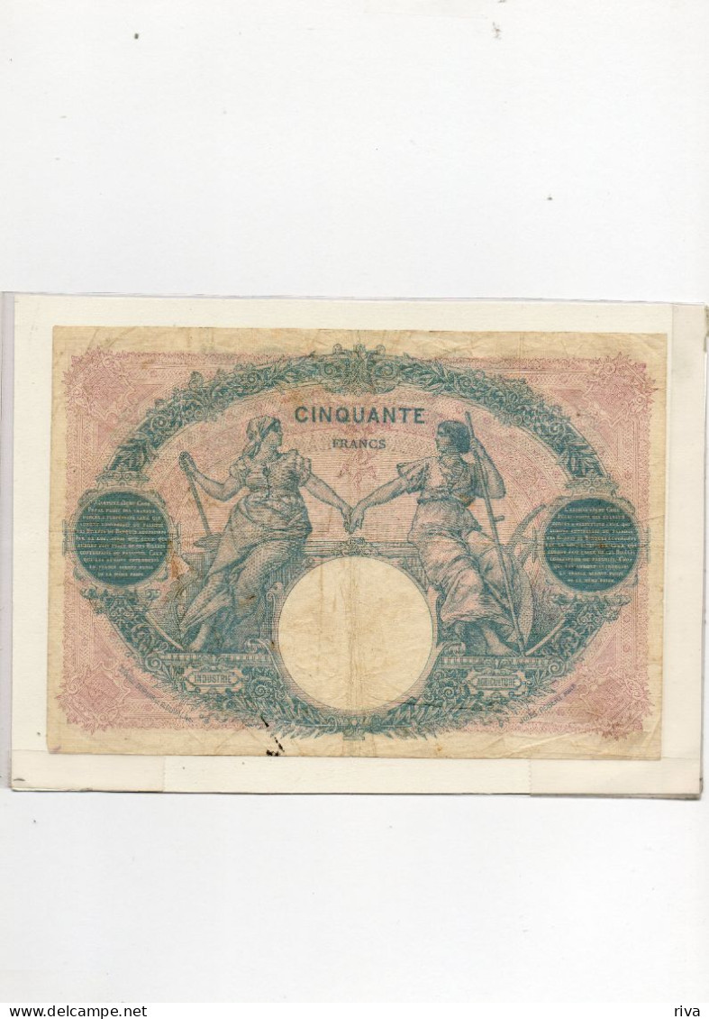 Billet De 50 Frans De 1922 .( Bleu Et Rose ) - 50 F 1889-1927 ''Bleu Et Rose''