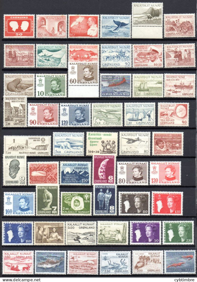 Groenland:: Yvert N° Entre 59/121**; MNH; Cote 131€ Petit Prix à Profiter!!! - Collections, Lots & Séries