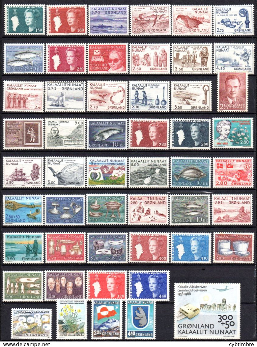 Groenland:: Yvert N° Entre 122/186**; MNH; Cote 155€ Petit Prix à Profiter!!! - Verzamelingen & Reeksen