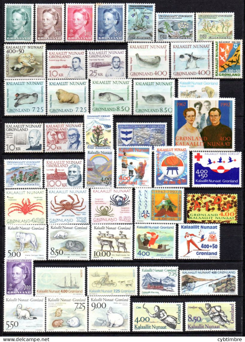 Groenland:: Yvert N° Entre 189/241**; MNH; Cote 246€ Petit Prix à Profiter!!! - Collections, Lots & Séries