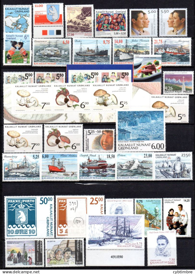 Groenland:: Yvert N° Entre 392/476**; MNH; Cote 182€ Petit Prix à Profiter!!! - Verzamelingen & Reeksen