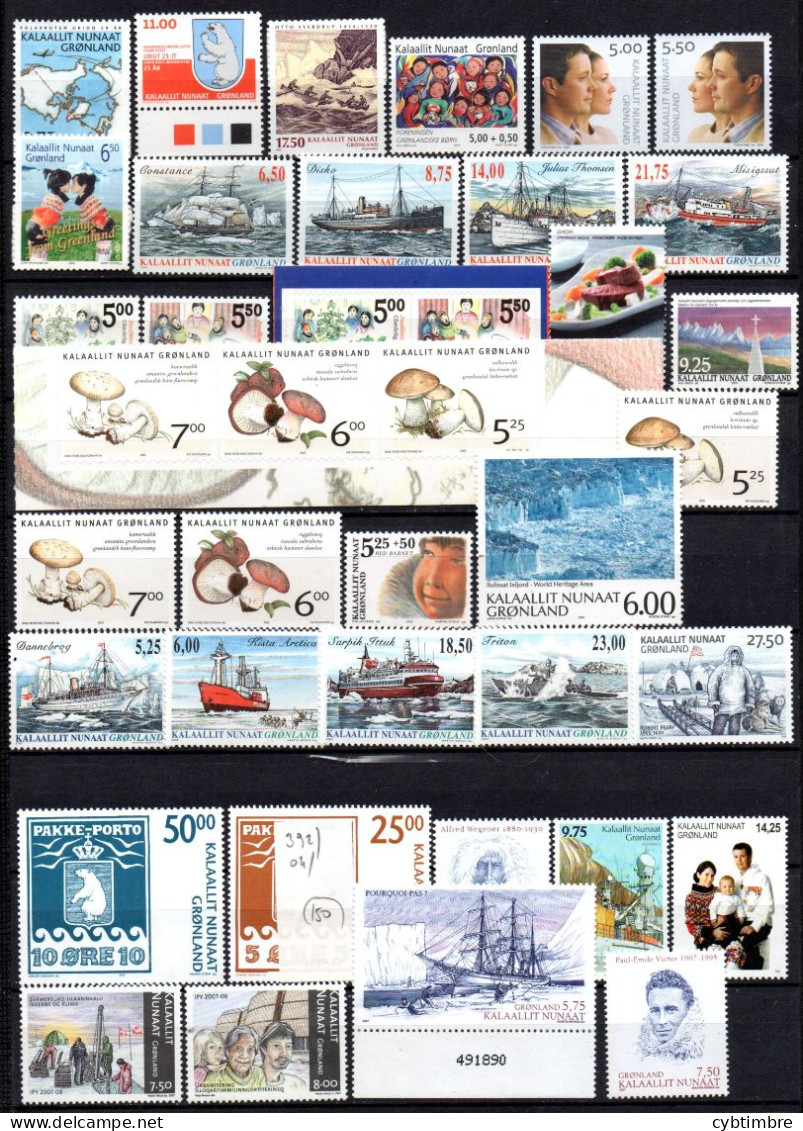 Groenland:: Yvert N° Entre 392/476**; MNH; Cote 182€ Petit Prix à Profiter!!! - Collections, Lots & Series