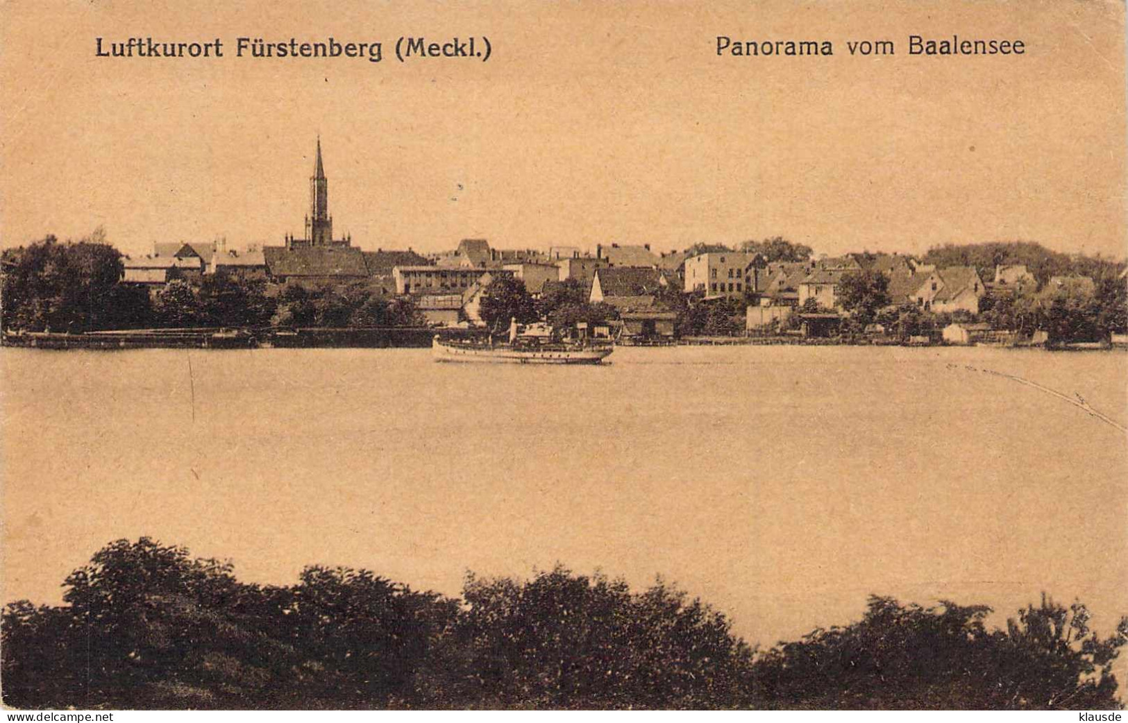 Fürstenberg - Panorama Vom Baalensee Gel.1919 - Fürstenberg