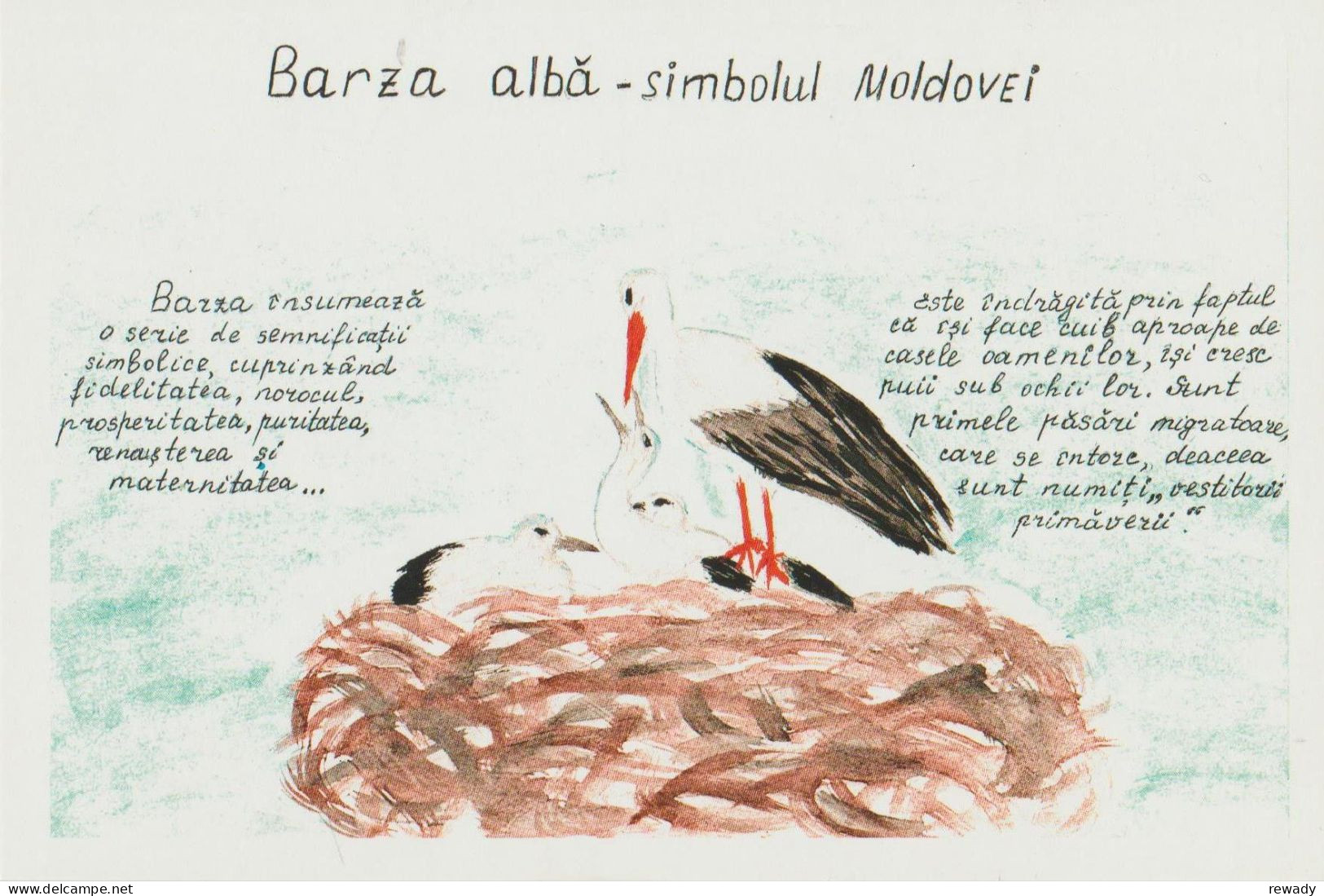 R. Moldova - Barza Alba - Simbolul Moldovei - Illustrateur - Reclama - Moldova