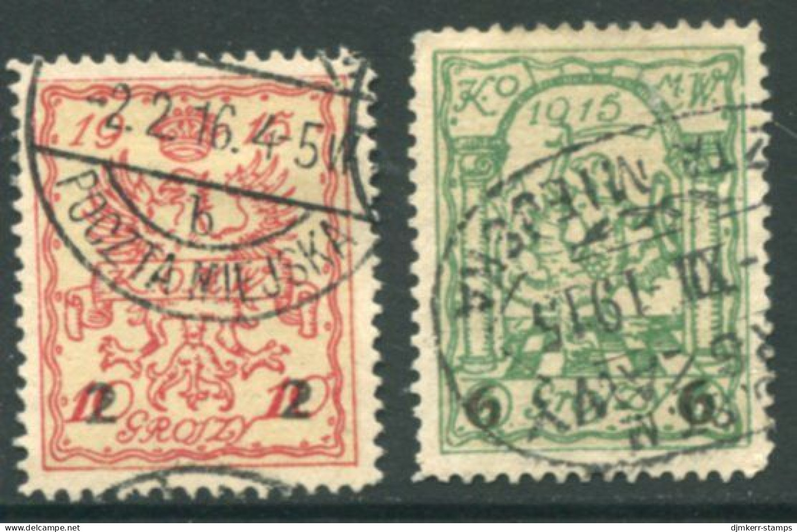 WARSAW CITY POST 1915 Surcharges With Small Numerals Used..  Michel 7-8 - Used Stamps