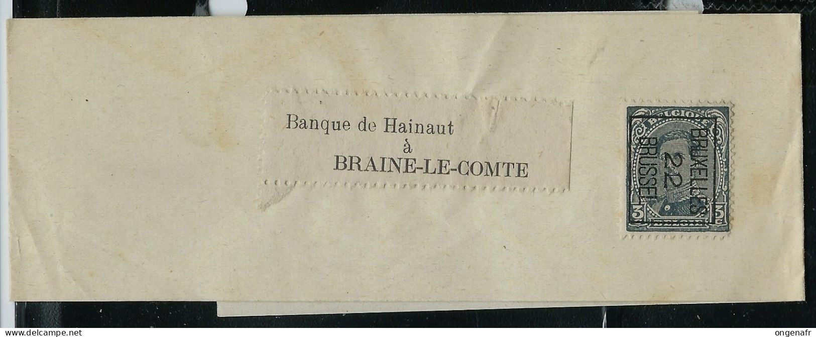 Bande Pour Journaux  Préo BRUXELLES - 22 - BRUSSEL  Vers Braine-Le-Comte - Tipo 1922-26 (Alberto I)