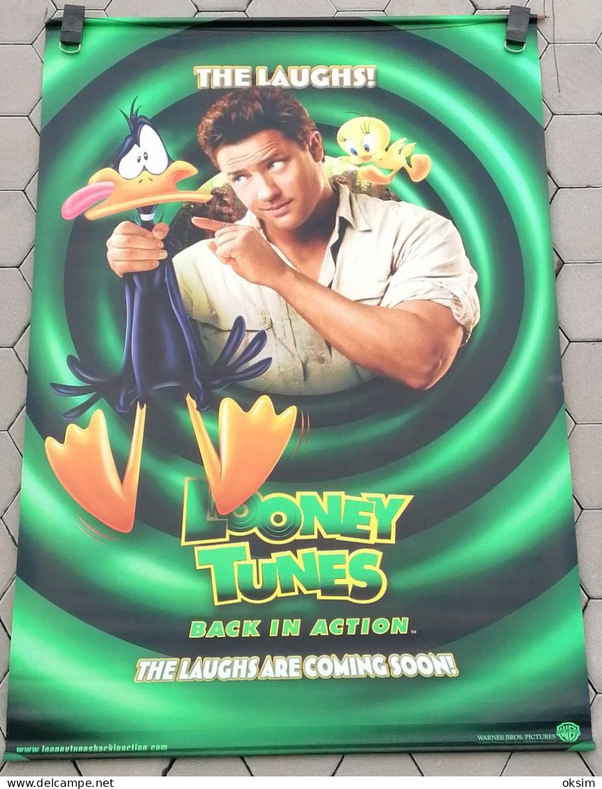 LOONEY TUNES: BACK IN ACTION, BRENDAN FRASER, ORIGINAL AMERICAN JUMBO MOVIE POSTER Dim. 185x125 Cm!!! - Affiches & Posters