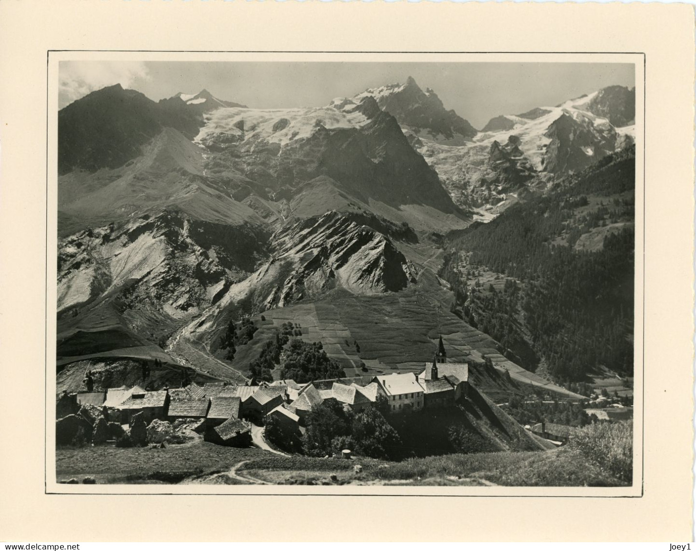 Photo Originale La Grave En Oisans, Le Village Et La Meije, Format 17/23 - Orte