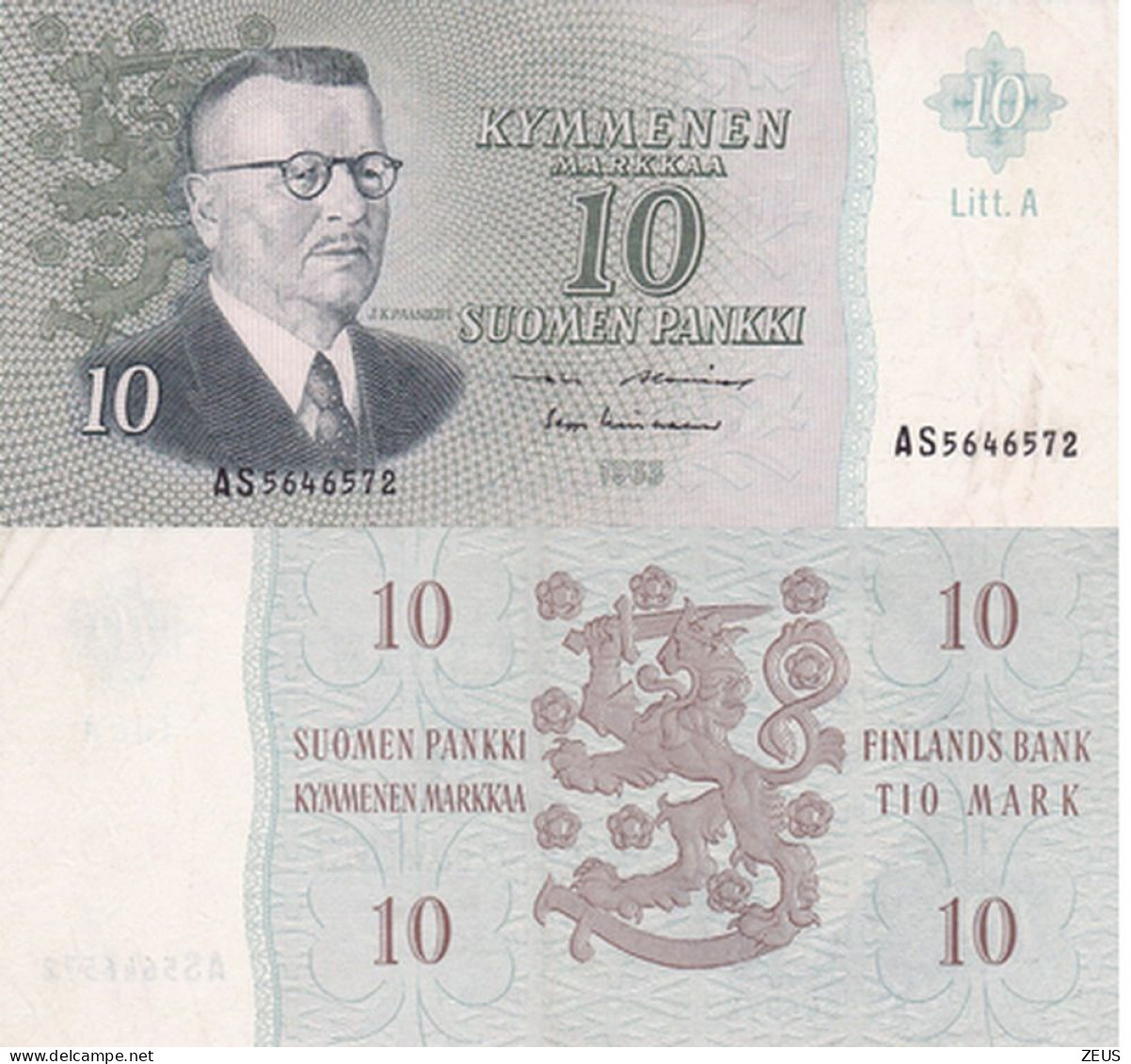 FINLANDIA 10 MARKKAA 1963 PIK 104 FDS - Finland