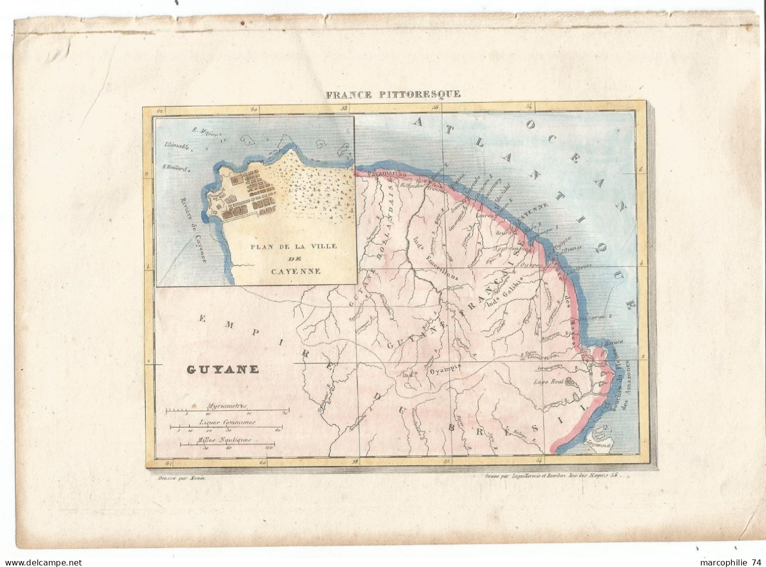 GUYANE CARTE GEOGRAPHIQUE COULEURS FRANCE PITTORESQUE - Sonstige & Ohne Zuordnung
