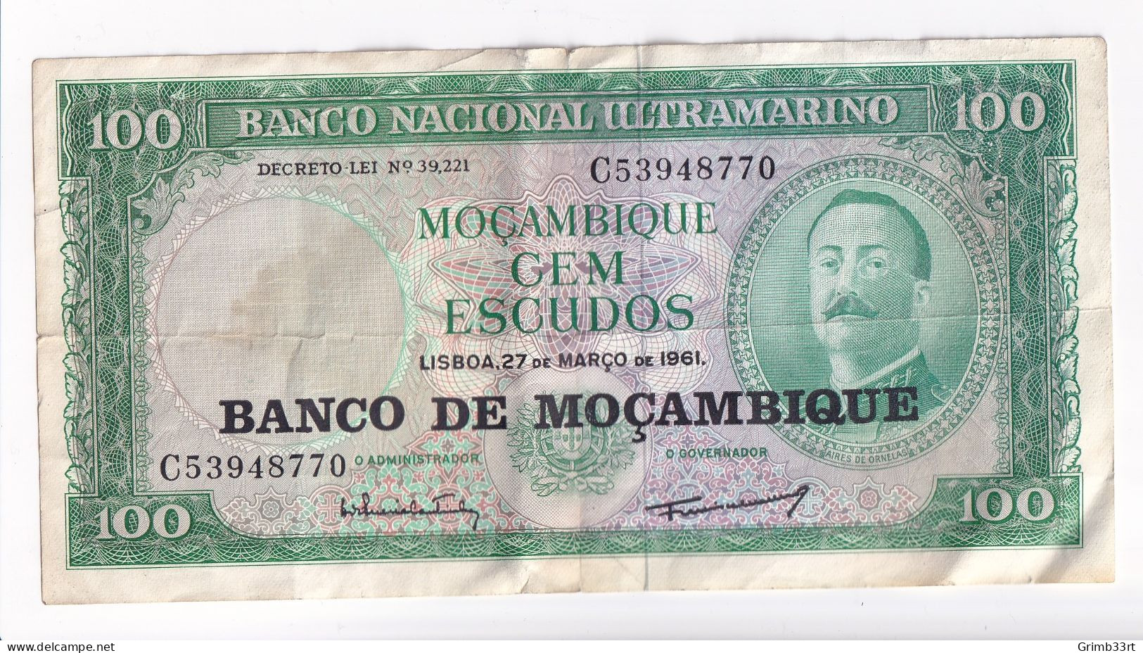 Mozambique - 100 Escudos - 1961 - Mozambique