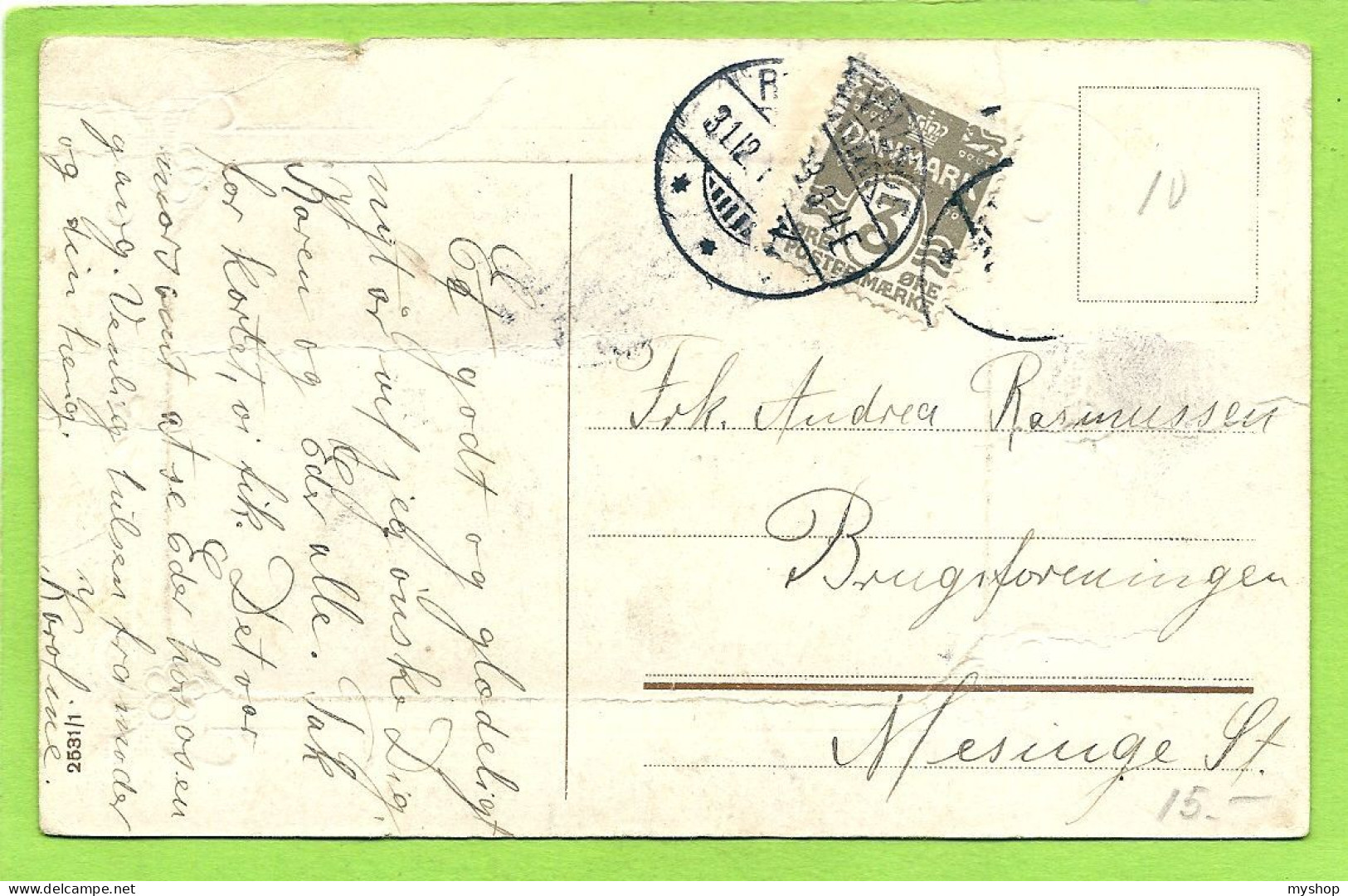 DK012_GLÆDELIG NYTAAR * HAPPY NEW YEAR * ANTIQUE CARD, SEE BACKSIDE - Kommunion