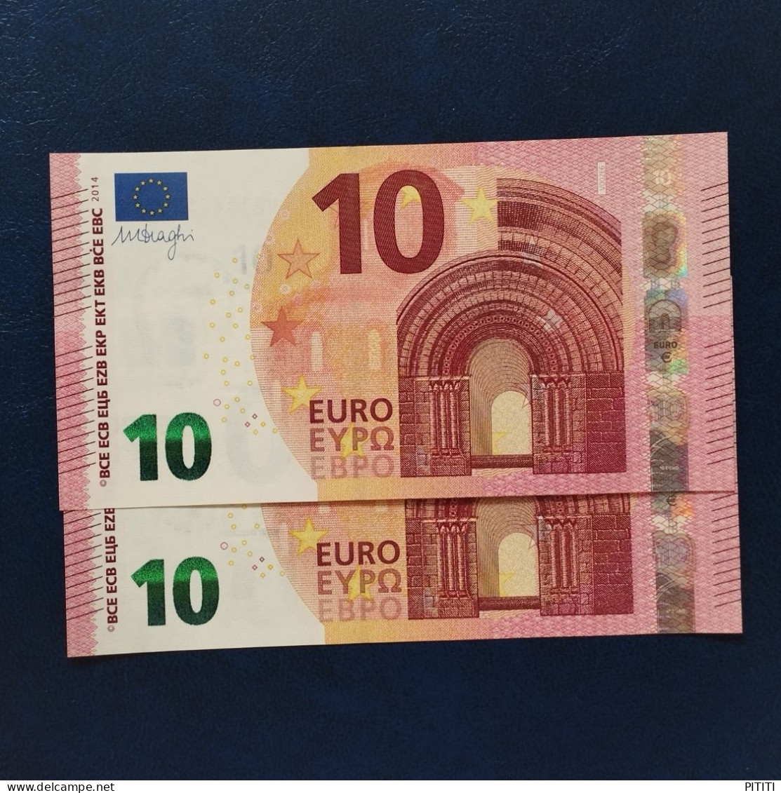 EURO SPAIN 10 V002E6 VA DRAGHI UNC, PAIR CORRELATIVE - 10 Euro