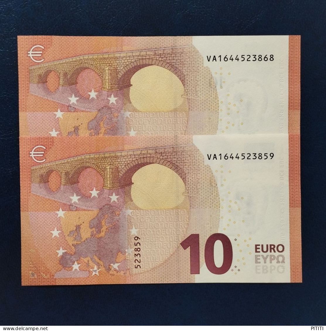 EURO SPAIN 10 V002E6 VA DRAGHI UNC, PAIR CORRELATIVE - 10 Euro